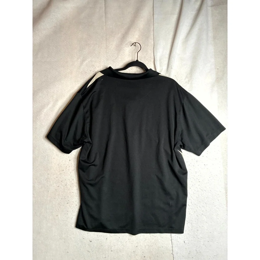 PGA Tour Polo Shirt Men's 2XL Black Beige Golf Performance Short Sleeve Popover